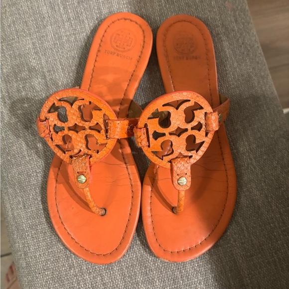 Tory Burch Vibrant Orange Sandals - Picture 1 of 6